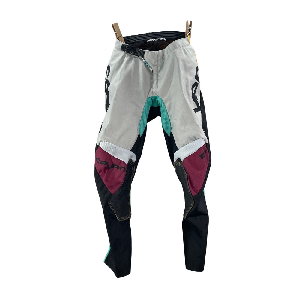 Seven MX Annex Motocross Pants Mens 24 Grey Black Maroon Racing Gear Protective